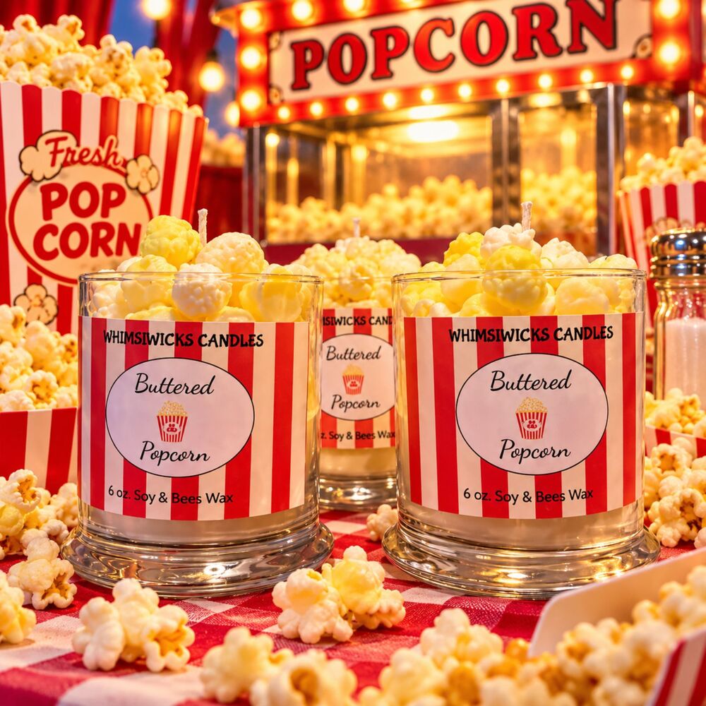 Hand crafted Popcorn Candle 6 oz